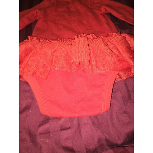 Cat & Jack Baby Girls Tiny Kisses and Long Nap Wishes Red Tutu Romper NWT 3-6mos - Picture 4 of 6